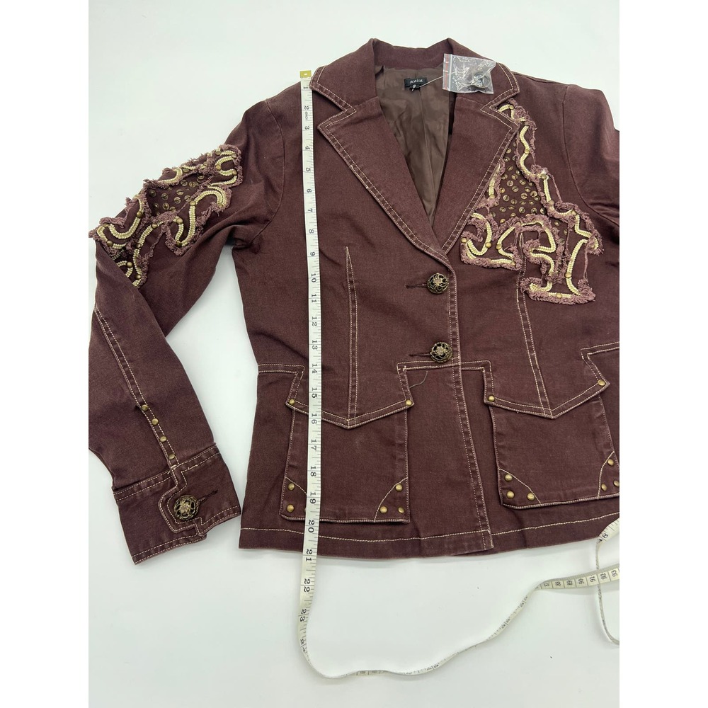 NWT Aziz Burgundy Blazer Jacket Size S - Picture 9 of 12